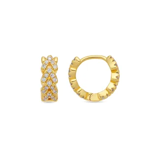 Luxenter Brilliant Zirconia Ohrringe in 18 Karat Gelbgold - Ireth