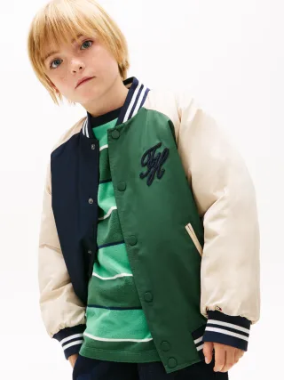 TH SCRIPT GRAPHIC BOMBER JACKET Dark Night Navy Colourblock - Gr. - 12