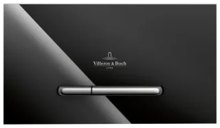 Villeroy & Boch WC-Betätigungsplatte ViConnect 260x66x150mm 2-Sp. Glass Glossy Black 922160RB