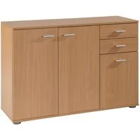 Kommode SOLO, B 106 cm, H 76 cm, 3 Türen, 2 Schubladen