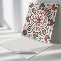 Tulup Wandtattoo Klebefolie Fliesen Blumenmuster mit Symmetrie Fliesensticker (9 St)