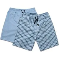 Moonline Schlafhose (2-tlg) Herren Webhose kurz als Freizeithose und Loungehose