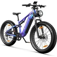 DUOTTS E-Bike Cityrad E-MTB Damen u. Herren Pedelec E26 mit starkem Motor, 26x4’’, 80 Nm, 8 Gang Shimano, Heckmotor, 960 Wh, (mit Akku-Ladegerät), Stillvolles E-Mountainbike Elektrofahrrad für Gelände