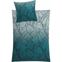 Kleine Wolke Bettwäsche Vero, Mako-Satin, 2 teilig, mit Palmenblattmuster
