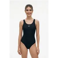 Reebok Badeanzug "Adelia" Racer-Back Cut Out, sportlich, schlicht, bequem, Logo vorne