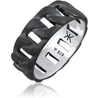 Kuzzoi Silberring Herren Chunky Chain Look Panzerglieder 925 Silber