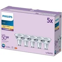 Philips LED-Leuchtmittel Classic GU10 Lampe, ersetzt 50W, 5er Pack, GU10, 5 St., Warmweiß, warmweiß, nicht dimmbar