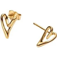 Pandora Paar Ohrstecker 264393C00, Herz, Liebe, Vergoldet, Sommer