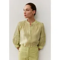 MORE&MORE Klassische Bluse leicht transparente, glänzende Bluse
