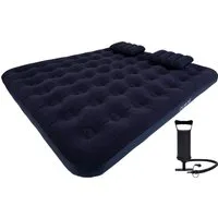 Avenli Luftmatratze Luftbett Camping für 2-3 Personen mit Pumpe & 2 Kissen 203x183x22cm, (aufblasbar Ideal als Reisebett oder Isomatte, 1-St., Set mit Luftpumpe und Kissen), Indoor und Outdoor mit beflockter Oberfläche
