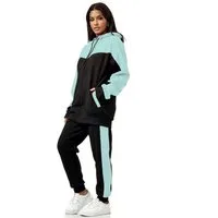 L.gonline Freizeitanzug Damen Trainingsanzug, Jogginganzug mit Kapuzenjacke, 0986 (Kapuzenjacke mit Reißverschluss, Hose, 2-tlg), Fitness Freizeit Casual