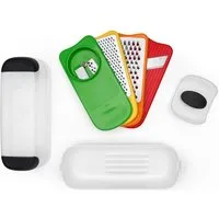 OXO Good Grips Multireibe, Edelstahl, Kunststoff, (Set), Spiralschneider-, Reibe-, Hobel-Set