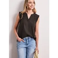 STREET ONE Blusentop Blustentop mit Split Neck und Shiffleydetails