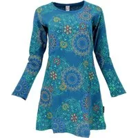 Guru-Shop Midikleid Besticktes Boho chic Minikleid, Tunika mit.. alternative Bekleidung