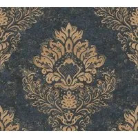 living walls Vliestapete Livingwalls Metropolitan Stories 2, Barock Tapete, blau, gold 379012