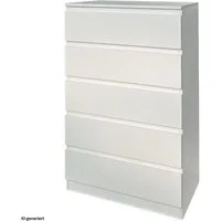 HTI-Living Kommode Kommode mit 5 grifflosen Schubladen Thekla Weiß (Stück, 1 St., 1 Kommode), Sideboard