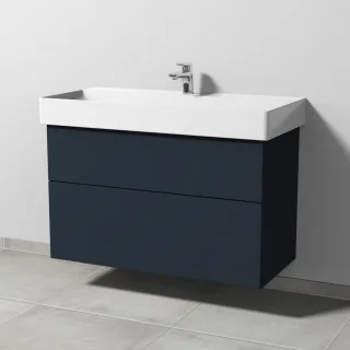 Sanipa 3way Waschtischunterbau zu Duravit Dura Square Waschtisch mit 2 Auszügen, Marine-Matt SP4271R