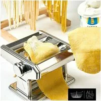 ALL EAZY Home & Kitchen Nudelmaschine Nudelmaschine aus Edelstahl Pastamaker 3 in 1 Pastamaschine Nudeln, Edelstahl