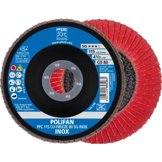 PFERD TOOLS POLIFAN Fächerscheibe PFC konisch SG INOX Edelstahl - 67711580