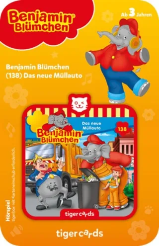 tigermedia tigercard Benjamin Blümchen Folge 138 Das neue Müllauto tigerbox Hörbox Hörbücher Hörspiel Kassetten Musik Geschenk Vorschulkind
