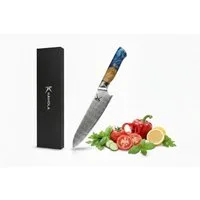KAWOLA Universalküchenmesser GLAVO 67 Lagen Damaststahl - Klinge 21 cm, Damastmesser in hochwertiger Geschenkbox, eleganter Holzgriff