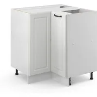 Vicco Eckunterschrank R-Line, Weiß Landhaus/Weiß, 75.6 cm ohne Arbeitsplatte (1-St)
