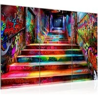 Runa Art XXL-Wandbild Wandbild Street Art Bilder Wanddeko Loft Graffiti, Treppen