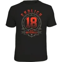 RAHMENLOS® T-Shirt zum Geburtstag: endlich 18, jetzt offiziell