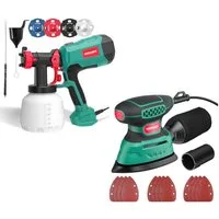 HYCHIKA BETTER TOOLS FOR BETTER LIFE Kantenschleifmaschine HYCHIKA 600W HVLP Spray Paint Gun & Detail Sander Tool, max. 13000 U/min