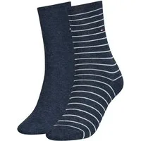 Tommy Hilfiger Socken TH WOMEN SOCK 2P SMALL STRIPE (2-Paar, 2 Paar) mit schmalem Rippenbündchen, meliert, gestreift