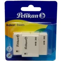 Pelikan Radiergummi Pelikan Radierer WS30 aus Kautschuk Blisterverpackung mit 3 Stück