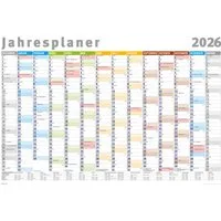 Poster Jahresplaner 2026 gefaltet - Wandplaner Kalender Poster Druck - Größe