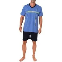 Normann Pyjama Normann Herren Schlafanzug Shorty mit Frontprint - auch in Übergröße