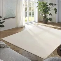 TaraCarpet Teppich Kurzflor-Teppich Madrid Uni, rechteckig, Höhe: 9 mm, Wohnzimmer, Schlafzimmer, Esszimmer, Madrid New creme 60x120