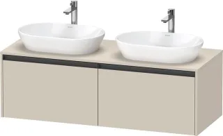 Duravit Ketho.2 Konsolenwaschtischunterbau wandhängend Taupe Supermatt 1400x550x459 mm - K24888B8383 K24888B83830000