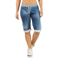 Aurela Damenmode Jogg-Bermudas Bermuda Damen Hose Kurze Jogpants leichte Shorts luftig & leicht, mit elastischem Bund, mit Kordelzug