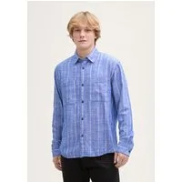 TOM TAILOR Denim Langarmhemd Blusen & Shirts Relaxed Fit Hemd mit Leinenanteil