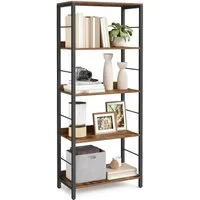 VASAGLE Bücherregal, 5 Ebenen, Aufbewahrungsregal, mit Rückplatten, für Wohnzimmer