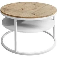 Lookway Couchtisch CIRI LOFT mit Ablage (1 Tisch), Durchmesser: 70 cm