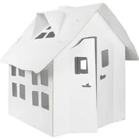 FOLDZILLA Spielhaus Platzsparendes Spielhaus weiß zum Bemalen / Bekleben, Schneller Auf- und Abbau ohne Werkzeuge