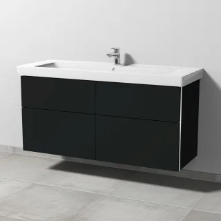 Sanipa 3way Waschtischunterbau zu Villeroy & Boch Subway 2.0 Waschtisch mit 4 Auszügen, Vulkan-Matt BP6161V