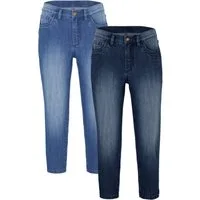 bonprix Caprijeans (Packung, 2-tlg) Slim Fit, 3/4-Länge, aus Stretch-Material