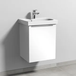 Sanipa 3way Waschtischunterbau zu Geberit Acanto Waschtisch mit 1 Tür, Weiß-Glanz UF41478