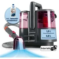 CLEANmaxx Teppichreinigungsgerät Polster- & Teppichreiniger 600W grau/rot, 600 W, mit Frisch- & Brauchwassertank und Shampoo