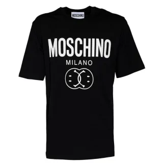 Moschino Milano - Schwarzes T-shirt Mit Doppel-smiley