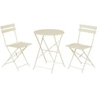 EUGAD Balkonset, (Set, 1-tlg., 1 Tisch, 2 Stühle), klappbar, aus Metall für Balkon Garten