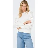 ONLY Sweatshirt ONLFEMME L/S PUFF EMBROIDERY UB SWT mit Puffärmeln mit wunderschöner Lochstickerei