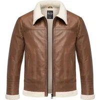 Amaci&Sons Lederjacke OATMAN Lederjacke Herren gefüllte Fell Lederjacke