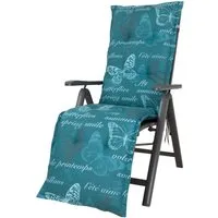 KETTtex Sesselauflage Relaxliege Bali 2388 blau/petrol Schmetterlinge 170x49x8 cm KETTtex