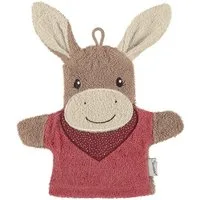 Sterntaler® Waschhandschuh Waschhandschuh ESEL Emmily, Frottee (1-St), 2in1 Waschhandschuh & Handpuppe Emmily aus Frottee – Waschspaß pur!